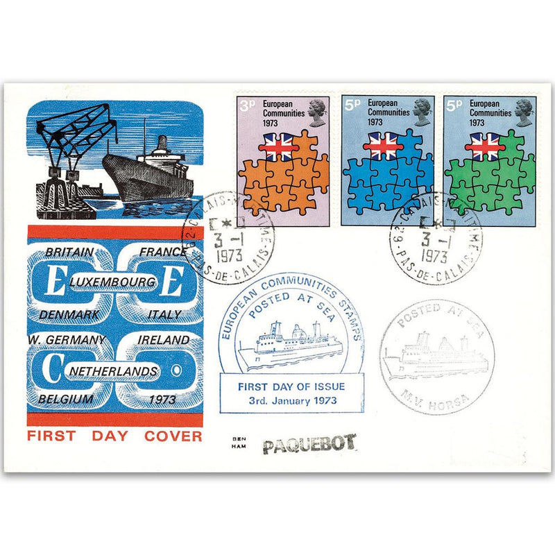 1973 European Economic Community - Calais Paquebot Cachet TX7301H