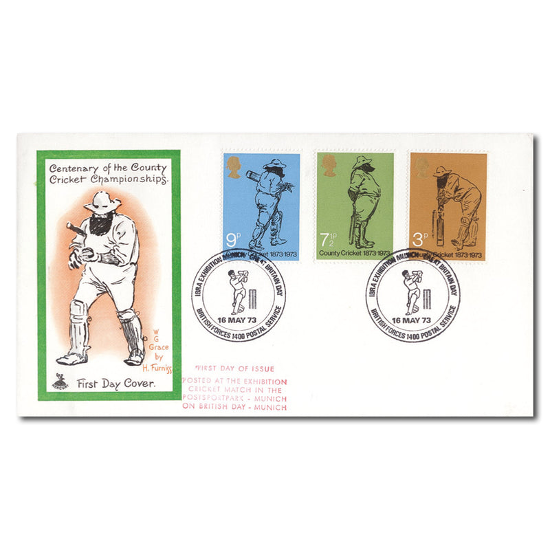 1973 County Cricket Centenary - British Forces Postal Service Cancel TX7305K