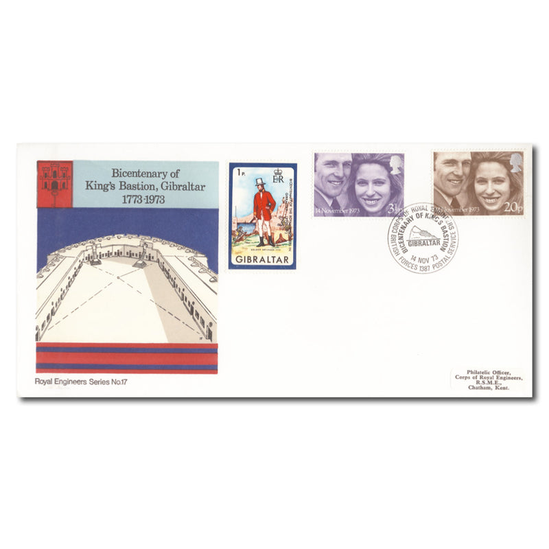 1973 Royal Wedding- British Forces Postal Service handstamp TX7311G