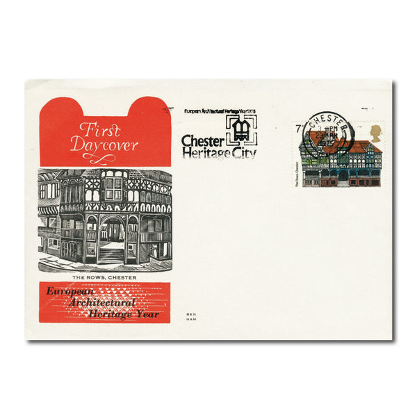 1975 Architecture - Single Stamp - Chester Heritage City Slogan TX7504N