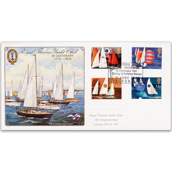 1975 Sailing - Royal Thames Yacht Club Handstamp TX7506H