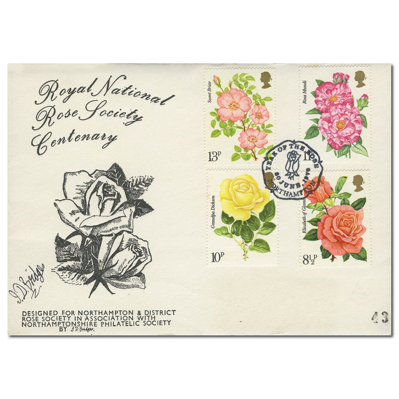 1976 Roses - Northampton Philatelic Society Handstamp TX7606L