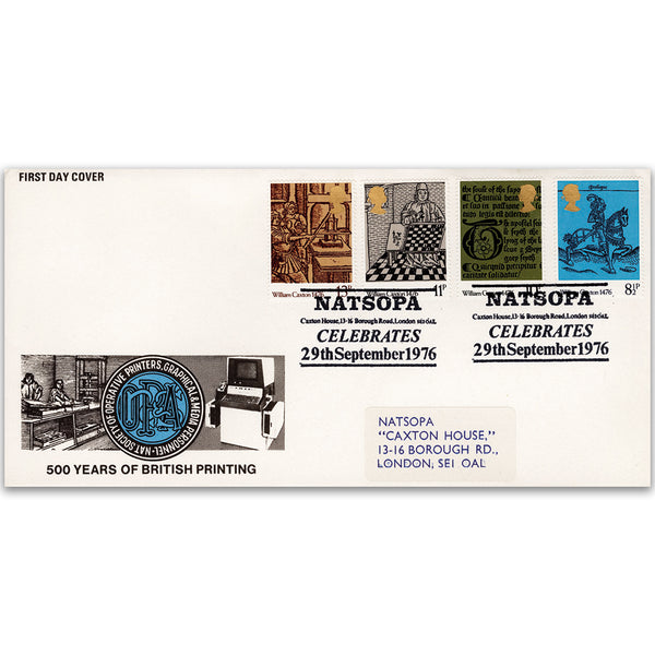 1976 William Caxton - N.A.T.S.O.P.A. official handstamp TX7609P