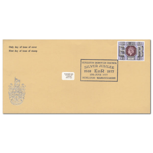 1977 Silver Jubilee 9p, Nuneaton Borough Council pmk