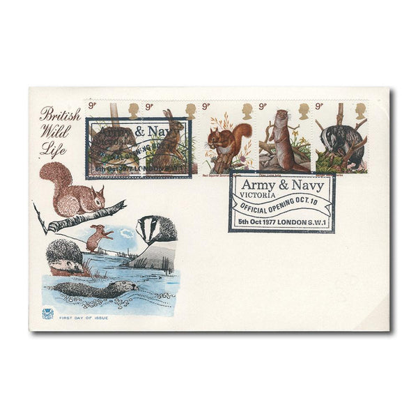 1977 British Wildlife - Army & Navy handstamp TX7710A