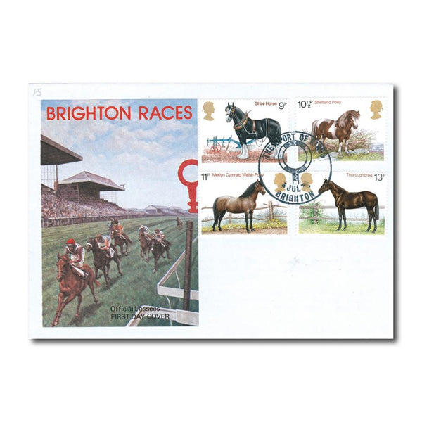1978 Horses - Brighton Races official cover - Brighton 'Sport of Kings' handstamp TX7807A