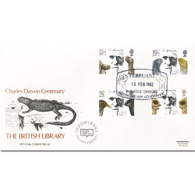 1982 Darwin British Library Official Cover TX8202A