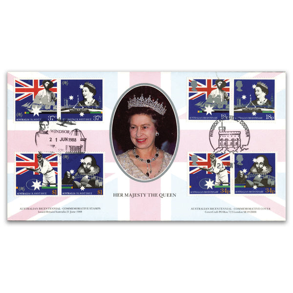 1988 Australia (Dbld), Covercraft official  UK stps Windsor counter h/s, Australian Canberra h/s