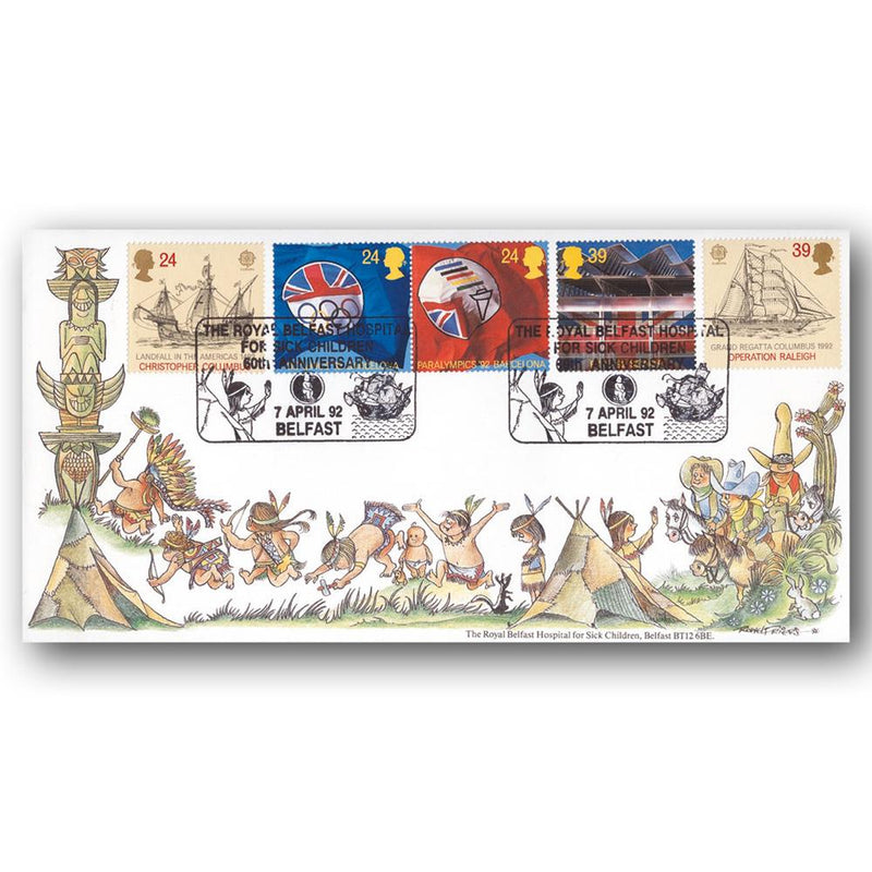 1992 Europa - Royal Belfast Hospital Handstamp TX9204A