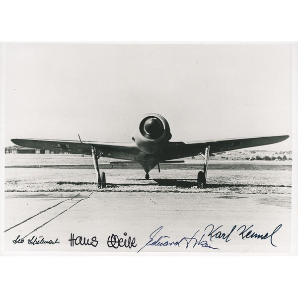 Luftwaffe Aircraft Photo Signed by 4X Pilots