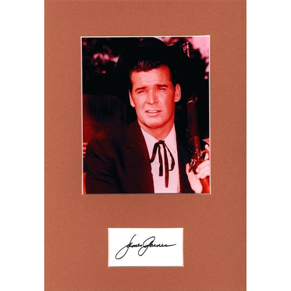 James Garner - Autograph - Signature Mounted with Black and White Photograph