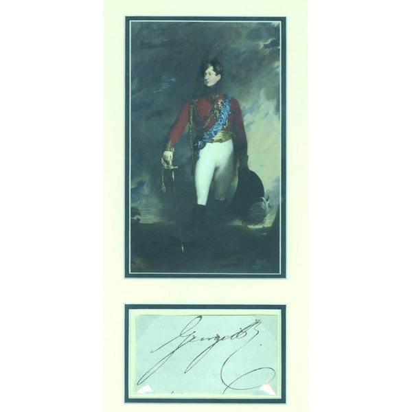 King George IV - Signature - Signed Page and Portrait