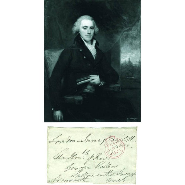 Henry Addington 1st Viscount Signed Envelope and Portrait