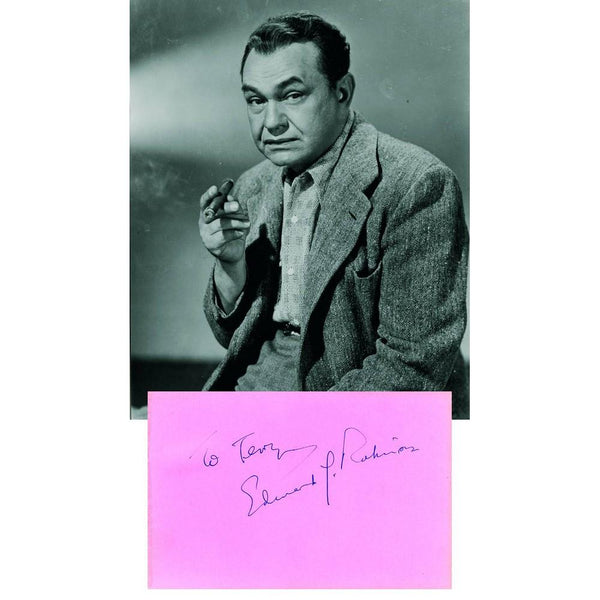 Edward G. Robinson - Autograph - Signed Page and Photograph