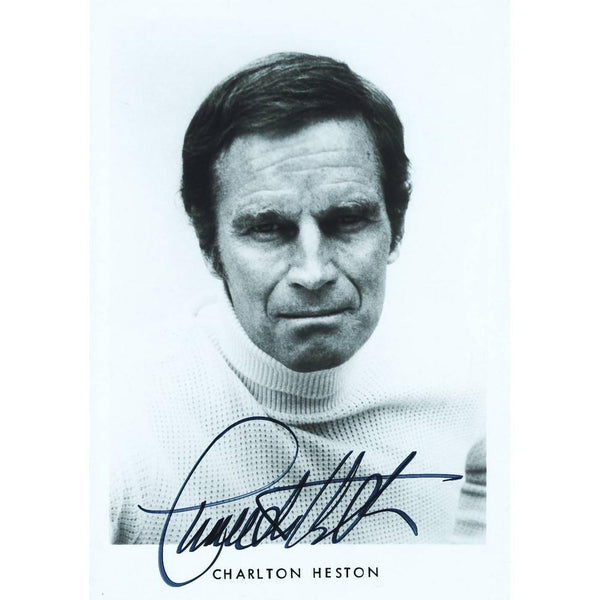 Charlton Heston - Autograph - Signed Black and White Photograph