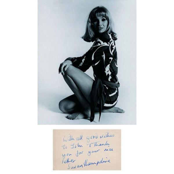 Susan Hampshire Autograph - Black and White Photograph With Signature