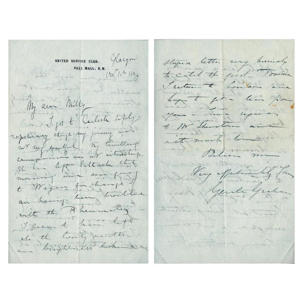 Sir Gerald Graham - Signature - Signed Hand Written Letter