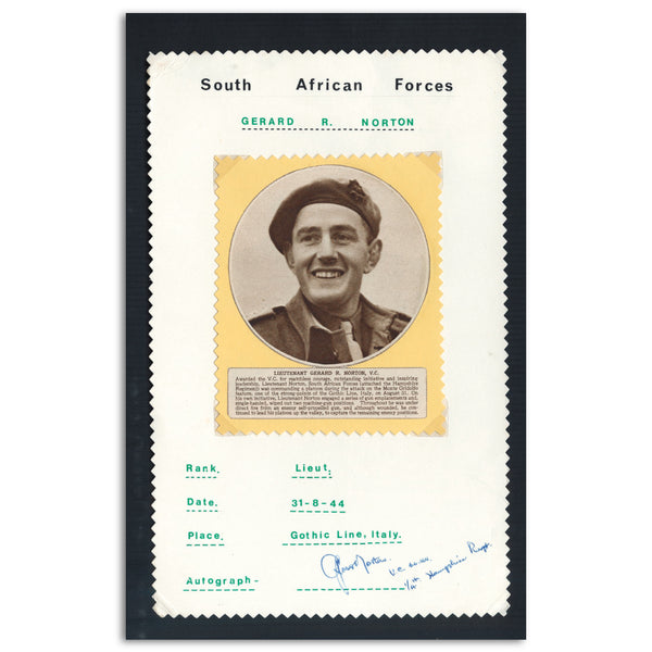 Lt Gerard Norton - Signature - Victoria Cross