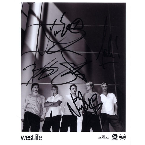 Westlife - Autograph - Signed Black and White Photograph