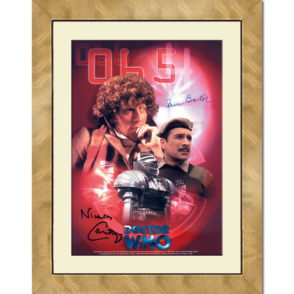 Tom Baker & Nicholas Courtney  - Autograph - Signed Colour Photograph - Framed