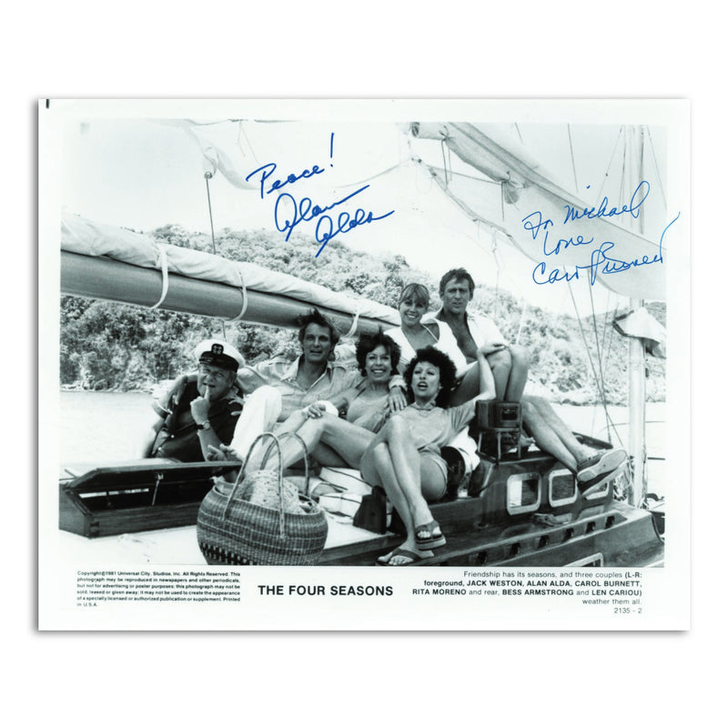 Alan Alda & Carol Burnett - Autograph - Signed Black and White Photograph