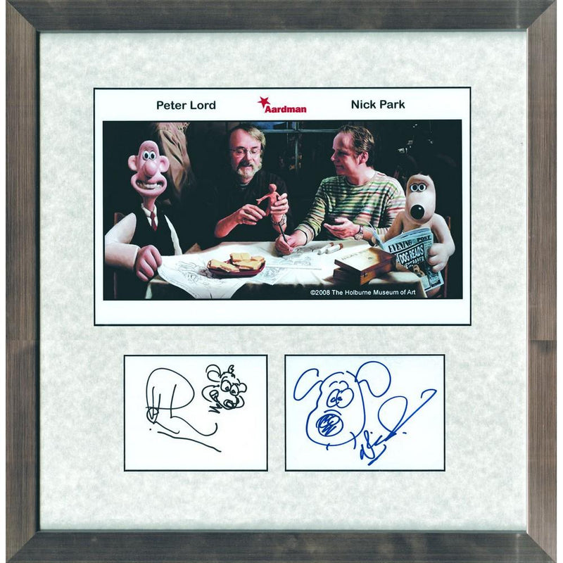 Nick Park & Peter Lord -  Autograph - Signature Mounted with Colour Photograph