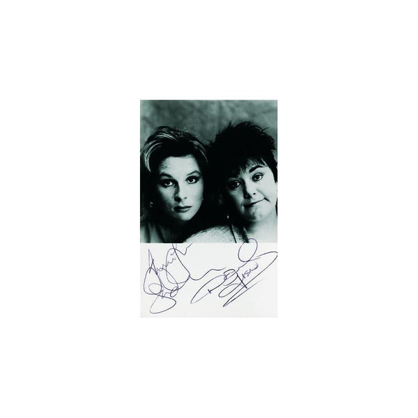 French & Saunders - Autograph - Signed Black and White Photograph