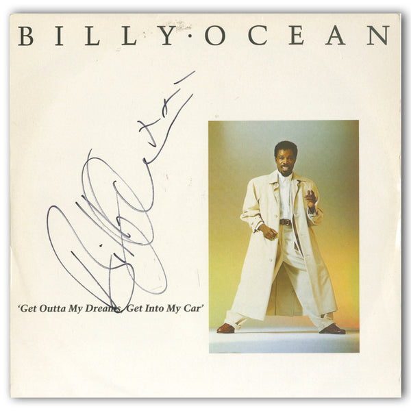 Billy Ocean Signed Album Cover 'Get Outta My Dream Get Into My Car'