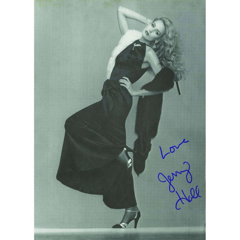 Jerry Hall - Autograph - Signed Black and White Photograph