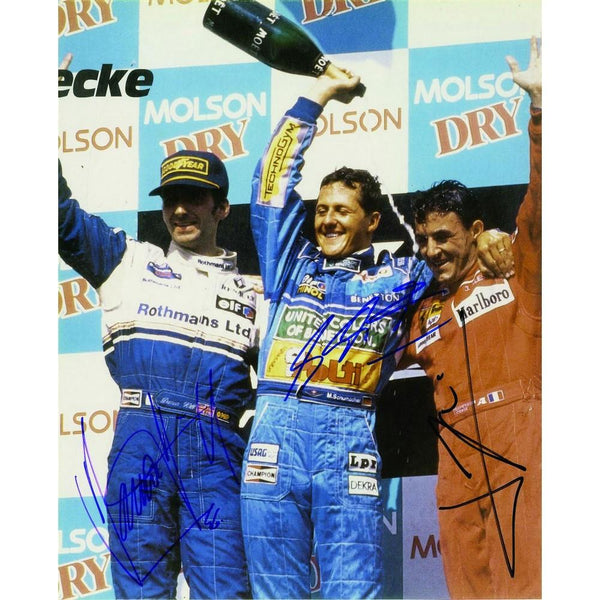 Michael Schumacher Damon Hill & Jean Alesi Autograph