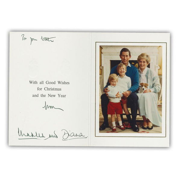 Princess Diana & Prince Charles - Signatures - Signed Christmas Card