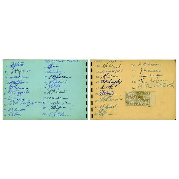 New Zealand All Blacks Rugby Team 1953 & 1954 - Autograph - Signed Notebook - 34 Signatures