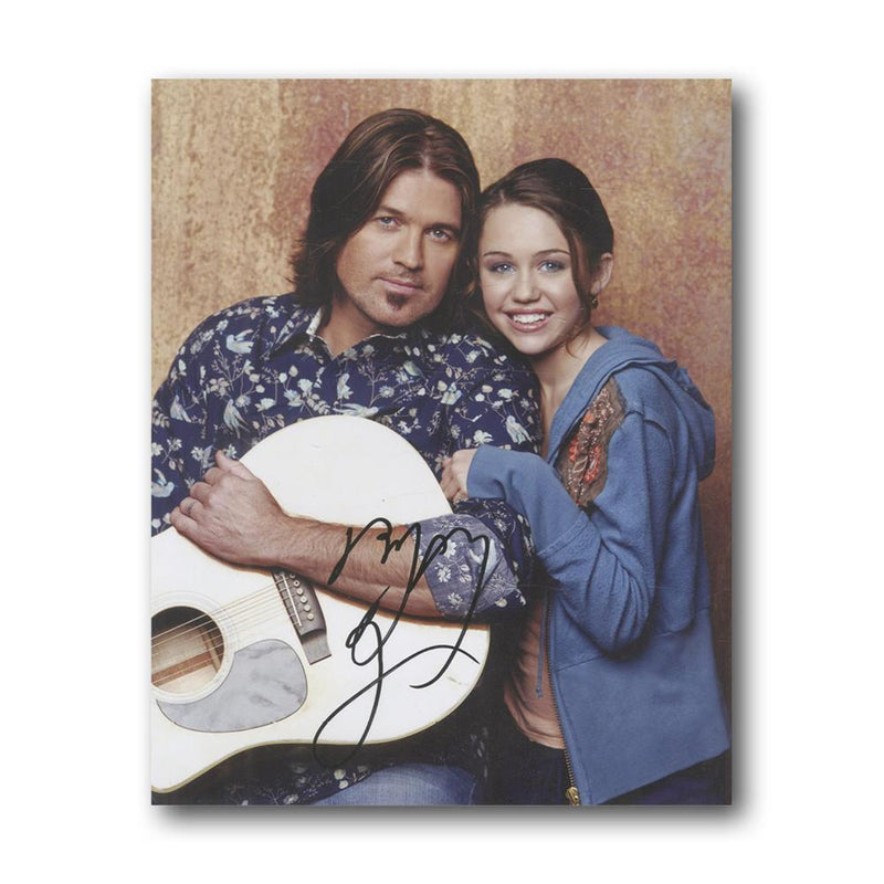 Miley and Billy Ray Cyrus Autograoh Signed Photograph