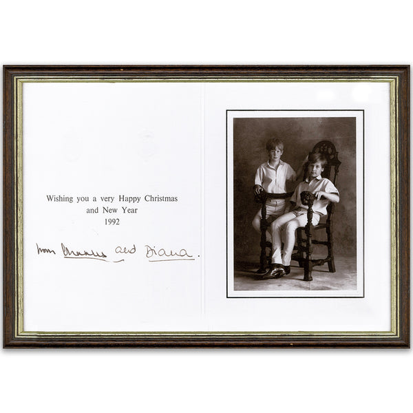 Prince Charles & Princess Diana Signatures  (Framed)