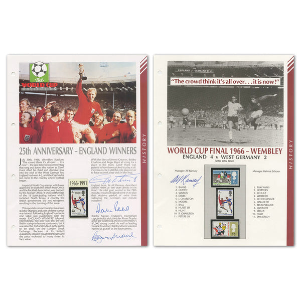 1966 World Cup Winners - Signatures Bobby Moore, Alf Ramsey, Geoff Hurst & Martin Peters