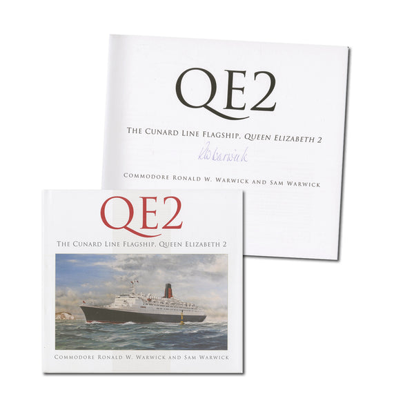 Commodore Ronald W Warwick signed QE2 Book