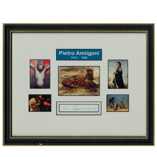 Pietro Annigoni - Framed Autograph