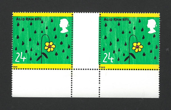 GB SG1629 Variety 1992 24p Environment. blob on '4' of '24' (Row 10/6). V1629A