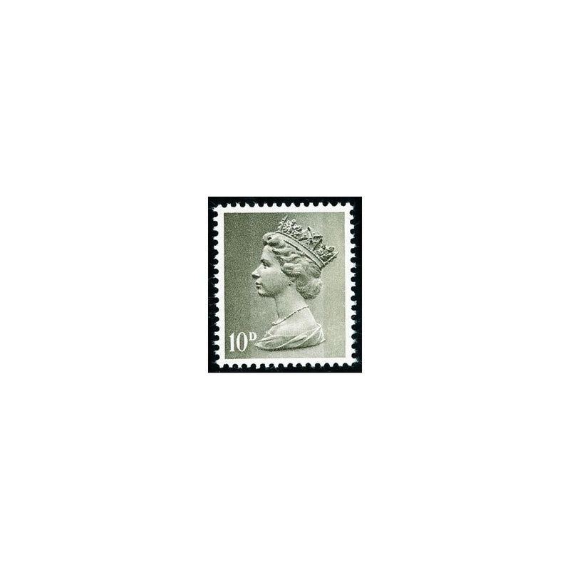1968 10d Sterling machin on uncoated paper. UM example. SG741 variety V741