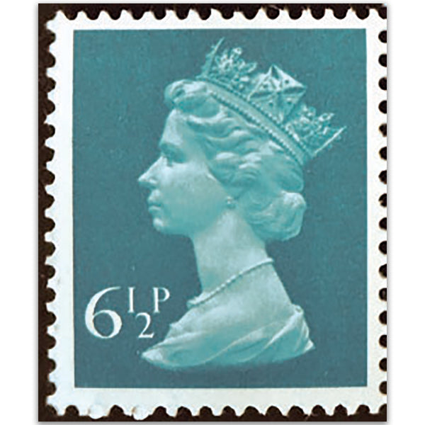 GB 1975 6 1/2p Greenish-blue 1cb PVA (white flat) gum. Fine u/m. SG X872 variety