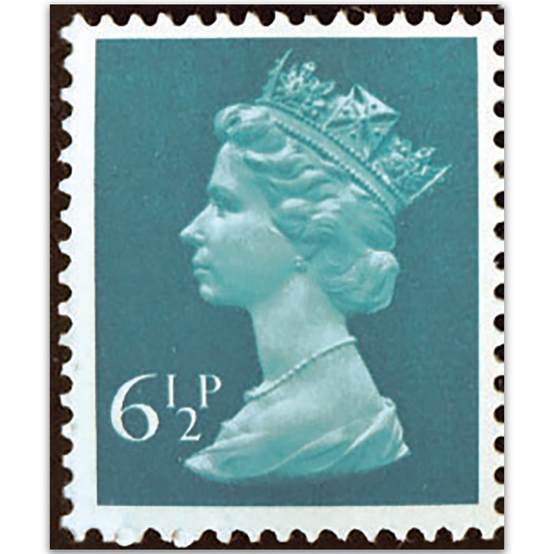 GB 1975 6 1/2p Greenish-blue 1cb PVA (white flat) gum. Fine u/m. SG X872 variety