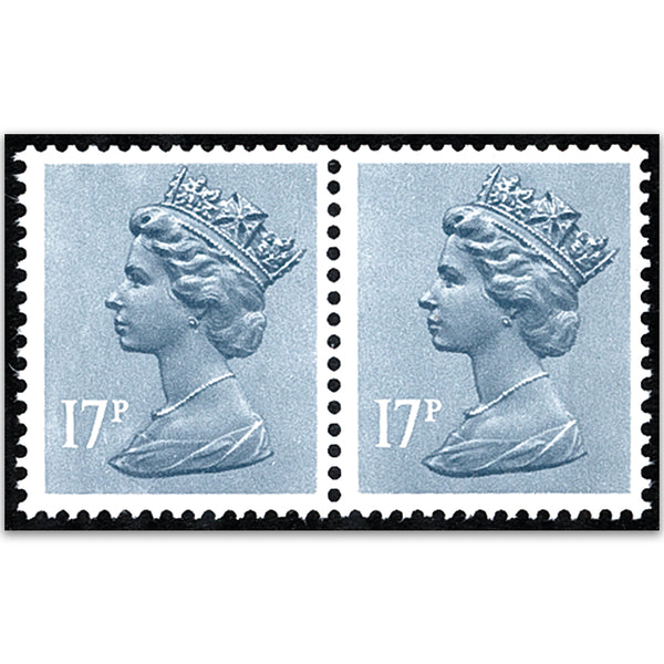 GB 1984 17p Grey-blue error: one side band at left & one side band at right SG X909 var