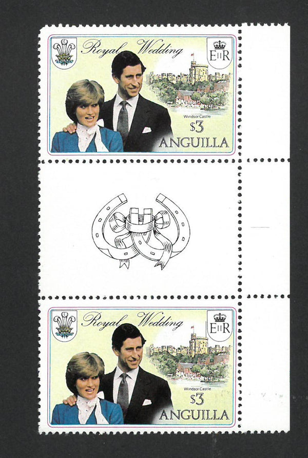 Anguilla SG466a 1981 $3 Wedding extra flagstaff variety VANG466A