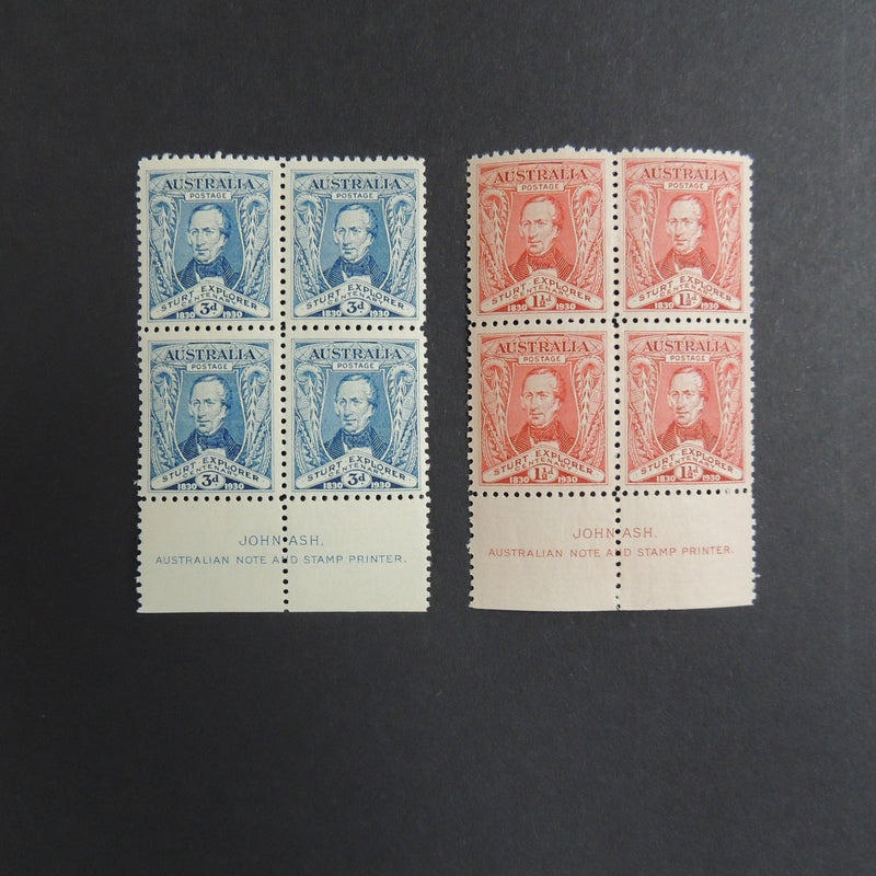 Australia 1930 Sturt's Exploration 2v blks/4 fine u/m VAUS117118