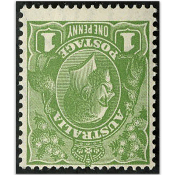 Australia 1931-36 1d Green Wmk inverted. SG125w VAUS125W