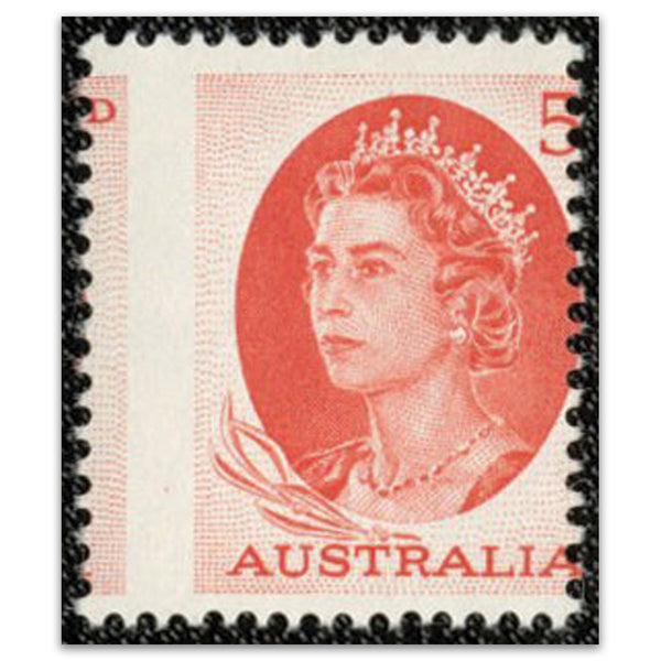 Australia 1963-65 Red Misplaced Perforations Fine u/m SG354c