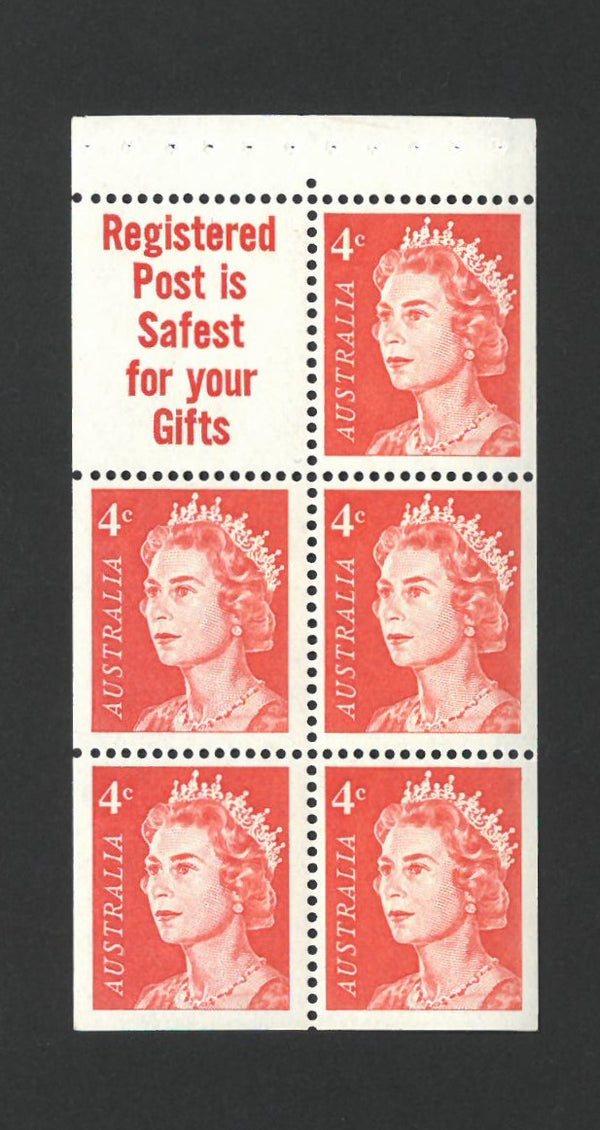 Australia 1967-73 4c Red Set of 6 Booklet Panes SG385a VAUS385A