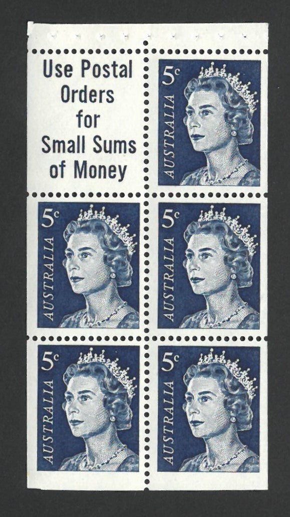 Australia 1967 5c Blue Booklet Pane SG386ca VAUS386CA