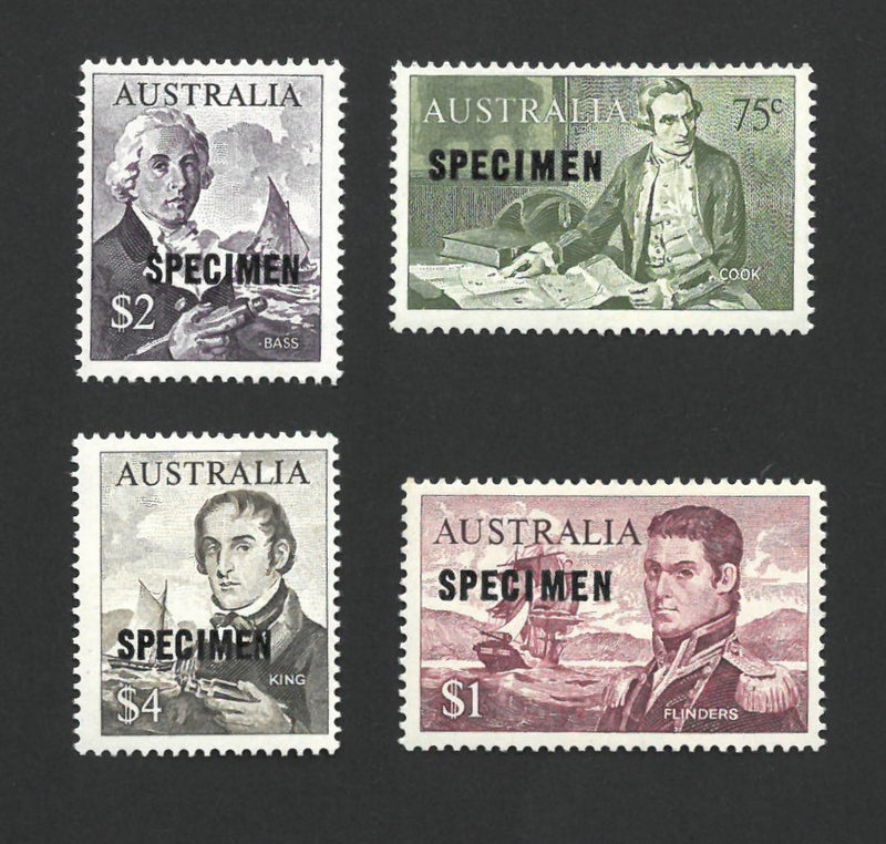 Australia 1966 Decimal Navigator Specimen Set (4v) SG400-03 VAUS400-03