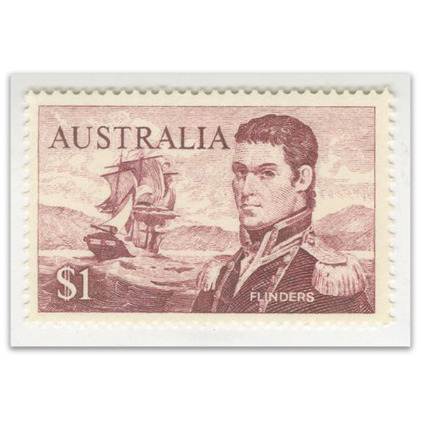 Australia 1966-73 $1 Flinders Perf 15 x14 Very Fine u/m SG401c